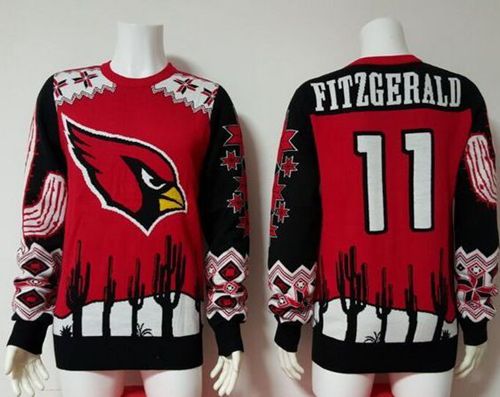 Nike Cardinals #11 Larry Fitzgerald Red/Black Men's Ugly Sweater